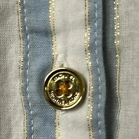 MICHAEL KORS Medium Shirt Striped Button Up Collared Long Sleeve - Picture 8 of 11